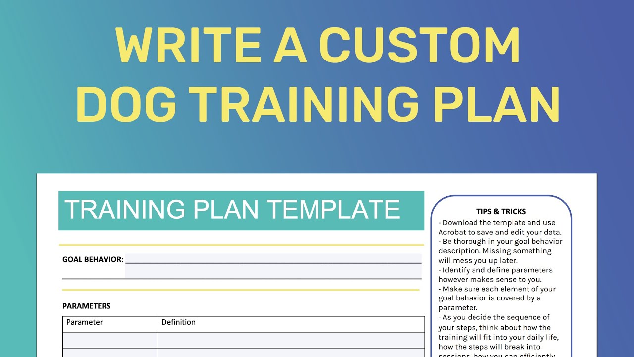 Training Program Dog Training Plan Template