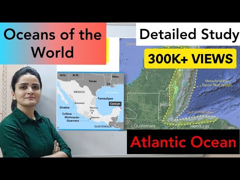 World Map: Oceans - Atlantic Ocean (अटलांटिक महासागर) in detail