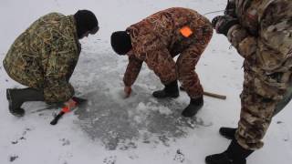 подледный лов щуки на Кубани (Аэроглиссер)