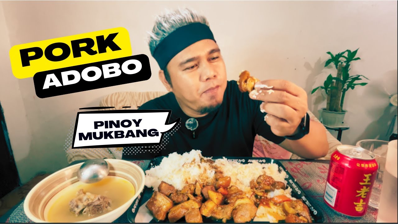 ASMR MUKBANG | Killer Sprite Pork Adobo with Sinigang Soup | EATING SHOW