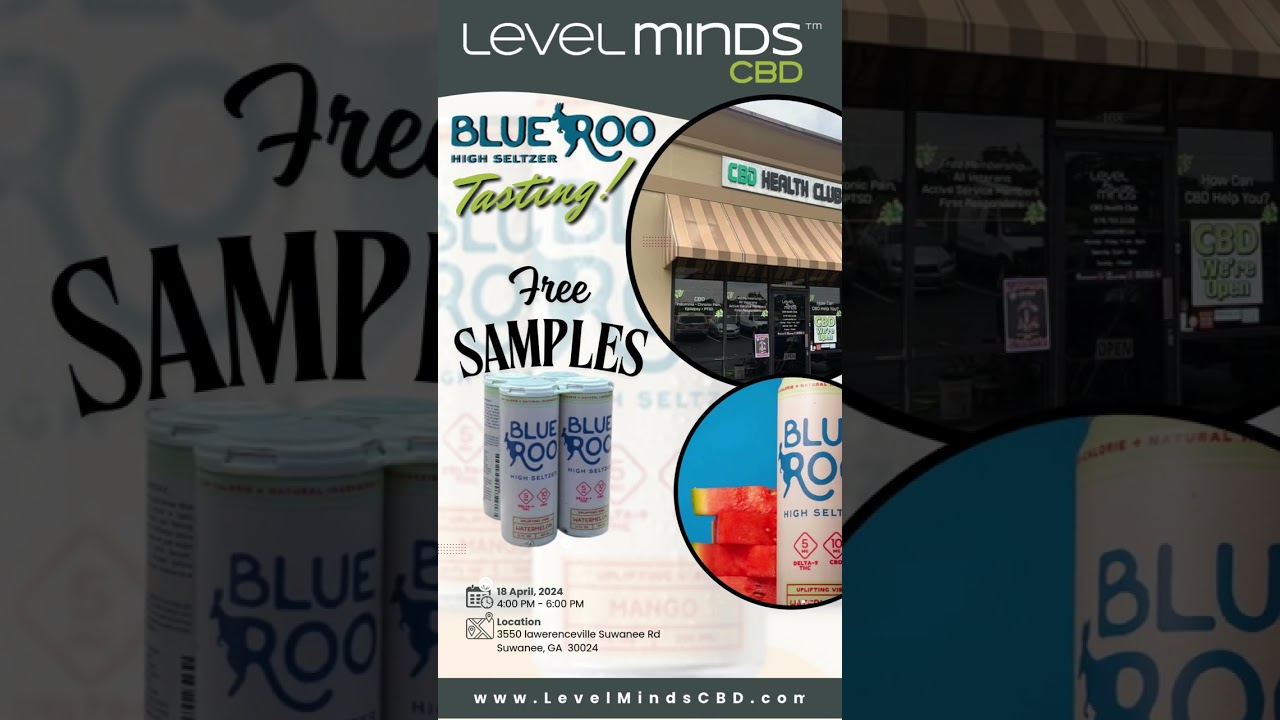 Come out to 𝐋𝐞𝐯𝐞𝐥 𝐌𝐢𝐧𝐝𝐬 𝐂𝐁𝐃 for a FREE tasting of 𝐁𝐥𝐮𝐞 𝐑𝐨𝐨 𝐇𝐢𝐠𝐡 𝐒𝐞𝐥𝐭𝐳𝐞
