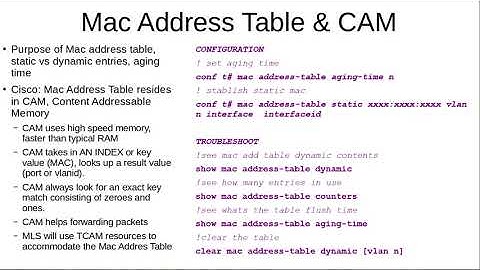 MLS4: Mac Address Table and TCAM