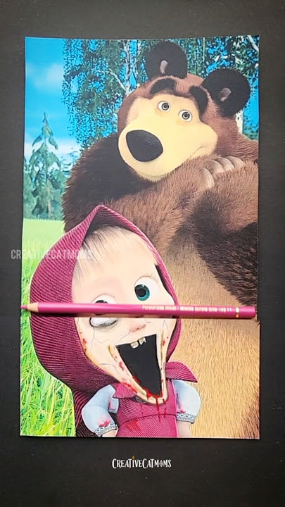 Masha and Bear🤫 #shorts #art #disney