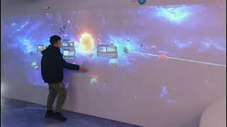 Solar System Interactive Projection Wall Multi Touch Auto Calibration for Kids Education Zone