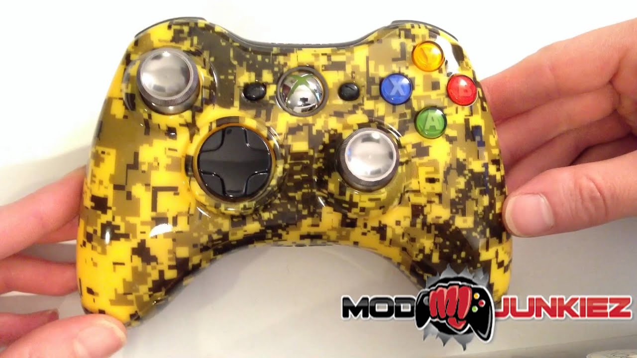 Hydro Dipped Yellow Digital Camo Xbox 360 Custom Controller YouTube