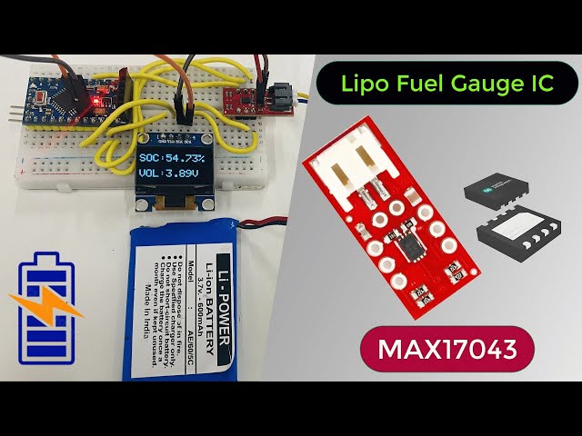 Capteur de niveau de batterie LiPo I2C MAX17043