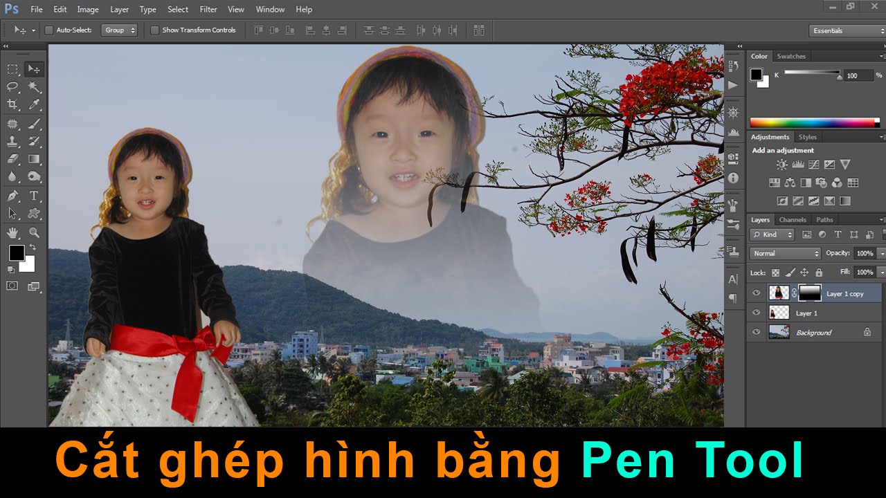 Photoshop CS6: Cắt ghép hình bằng Pen Tool [Beginner] - YouTube