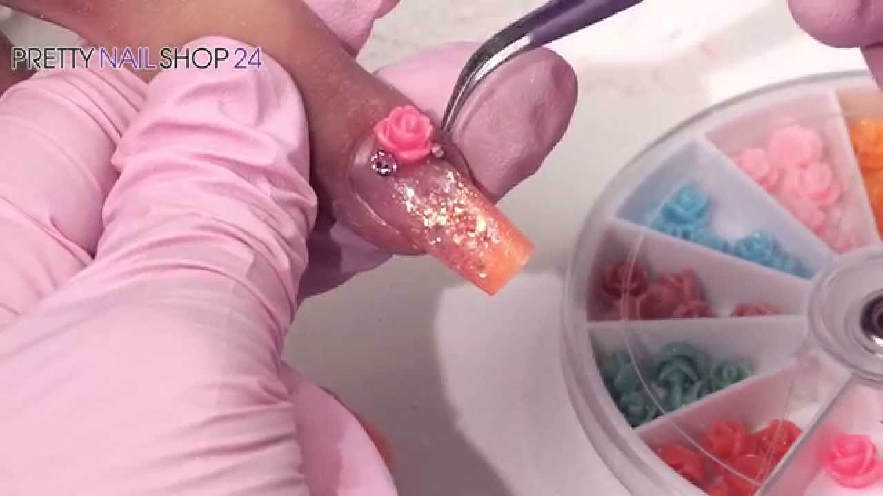 Nailart Brilliant Roses Mit Jolifin Acryl Pulver Youtube