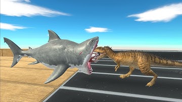 Mutant Megalodon vs All Dinosaur - Animal Revolt Battle Simulator New Update