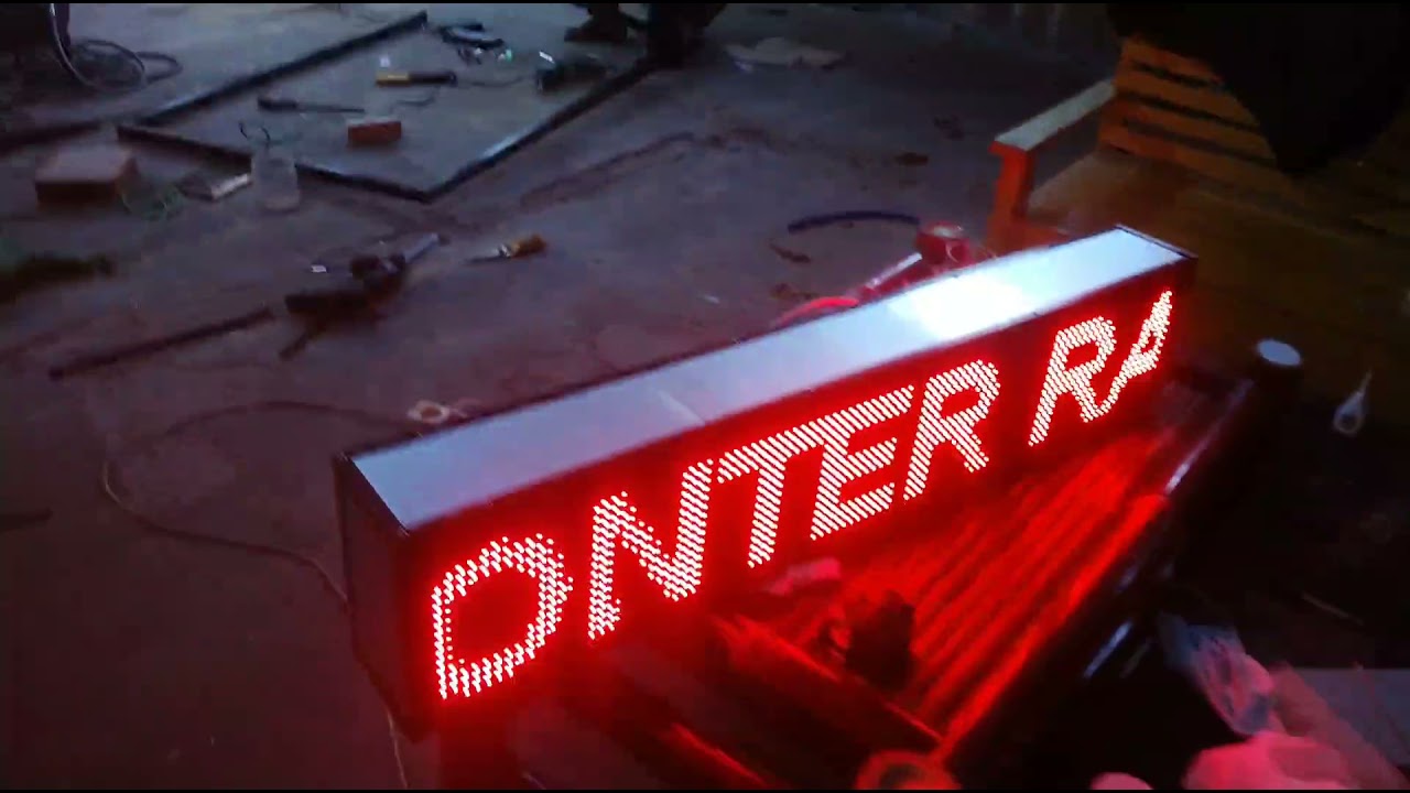 runningtext 1 meter 2 sisi