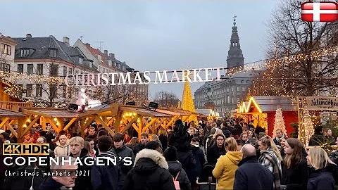 Christmas Markets 2021, Julemarked Copenhagen,13 November, 4K walk HDR, Christmas food #kbh #Denmark