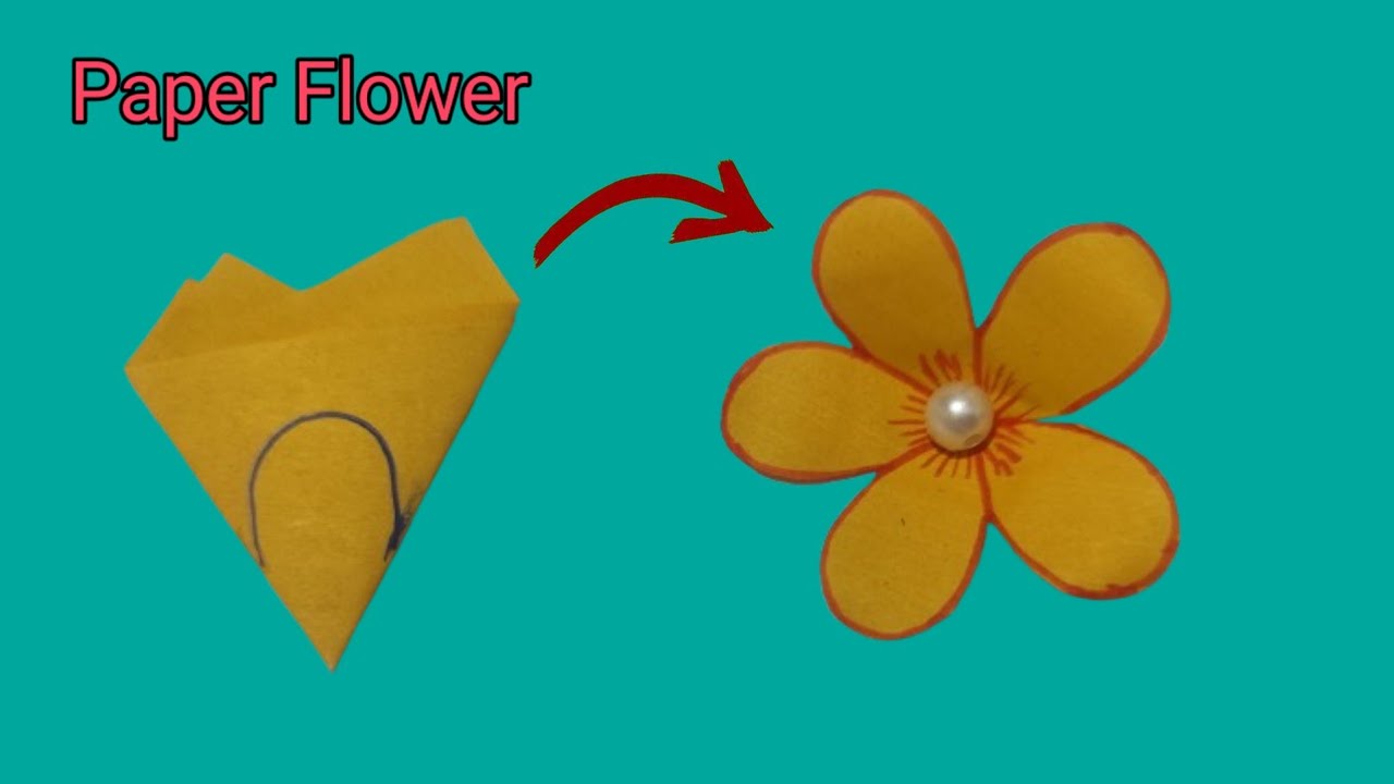 Paper Flower Making Step by Step | Easy Paper Flower Craft for Home Decoration | DIY Flower