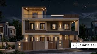 3D Exterior Design of Mr Ashish's Bungalow | Modern Residential Elevation | Call- +91-9897543559