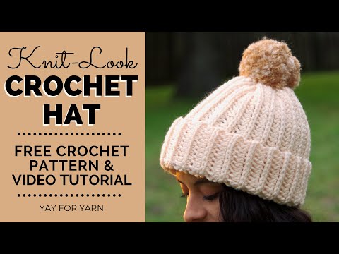 Knit Look Crochet Hat For Beginners Free Crochet Pattern In 10 Sizes Yay For Yarn