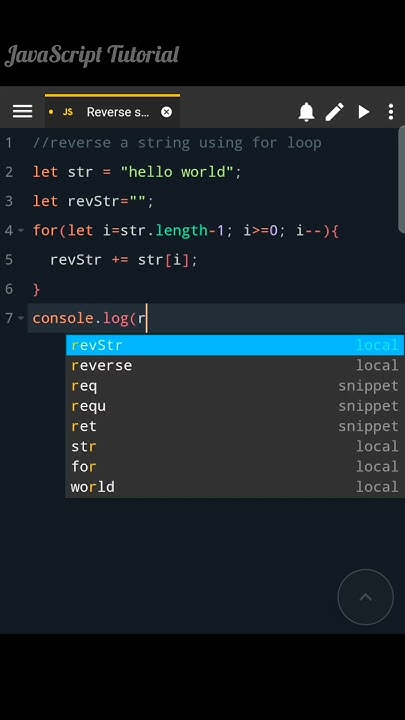 Reverse a String in JavaScript | JS Tutorial | @codeDynasty-O95 - YouTube