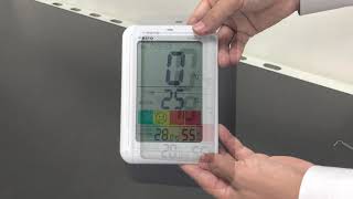 デジタル温湿度計 快適ナビプラス　PC-5500TRH（61-9437-57）熱中症モードアラーム設定方法