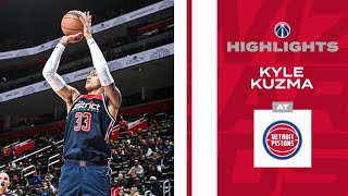 Highlights: Kyle Kuzma ties season-high 26 points at Pistons - 12\/8\/21