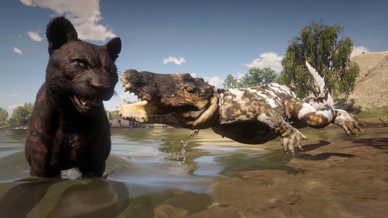 Legendary animal. Легендарный Аллигатор rdr 2. Red Dead Redemption 2 легендарный Аллигатор. Panther rdr2.