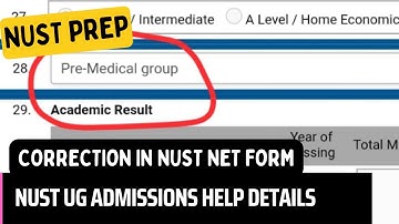 Correction in NUST NET Form