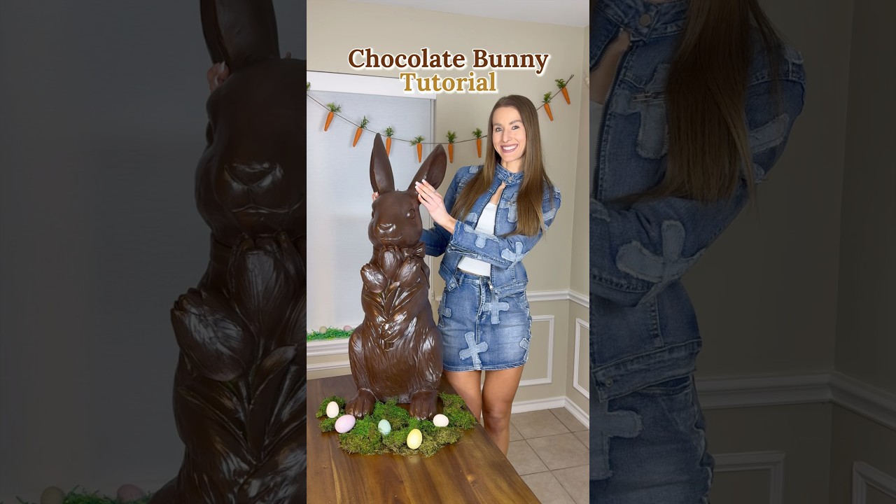 DIY CHOCOLATE BUNNY TUTORIAL 🍫🐰 An easy Spring/ Easter decor idea! 