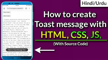 How to create toast message like android studio | HTML CSS JS | MD TECH
