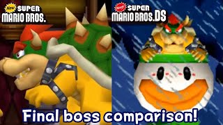New Super Mario Bros Vs Newer Super Mario Bros Ds(Final Boss comparison) (Original vs Mod)