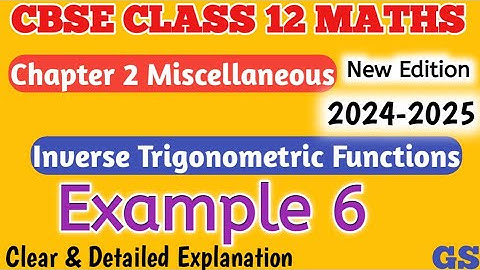 Chapter 2 - Example 6 - Inverse Trigonometric Functions - CBSE Class 12 Maths in Tamil