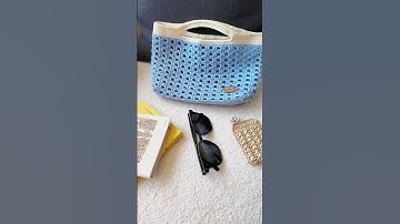 Charming Waffle-Style Hand-Crocheted Tote Bag! 🌈💼  #crochet #yarn #craft  #bagsonline #casualbag