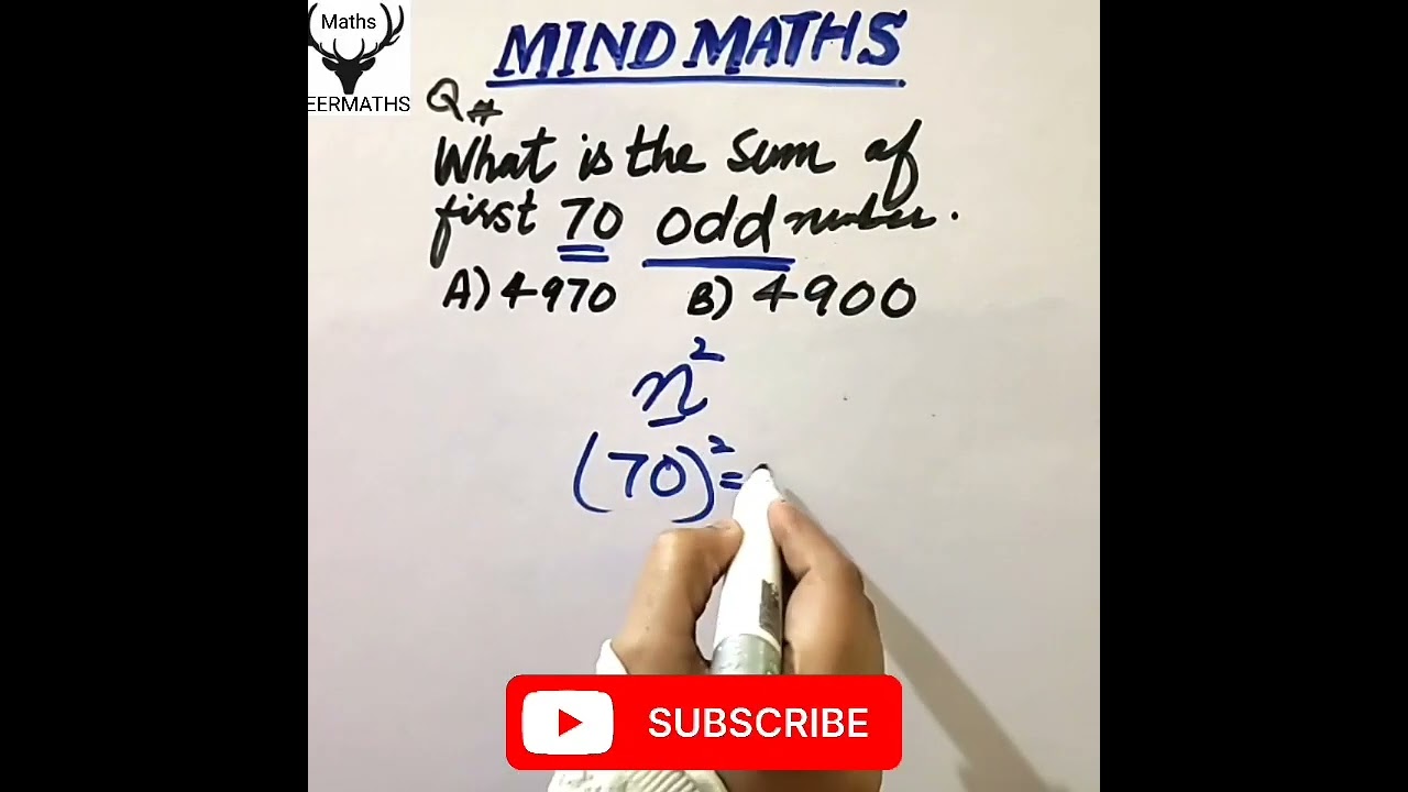 Sum of Odd Numbers Formula DeerMaths 