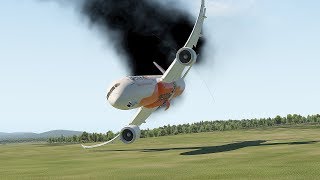 B787 Emergency Landing Crash Because Of Engine Failure | X-Plane 11