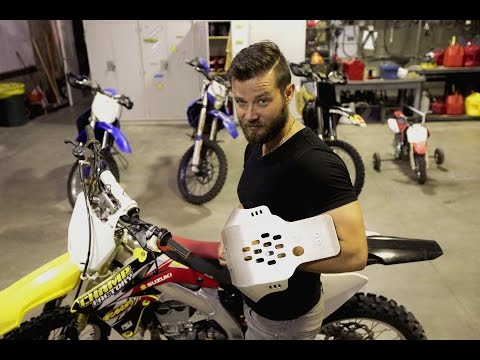 How to install skid plate and case saver on Suzuki RMZ 450, Dirt bike mods