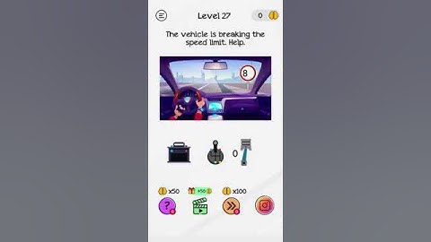 Braindom Level 27  The vehicle is breaking the speed limit