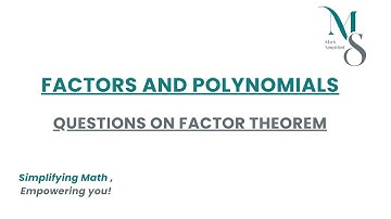 Questions on Factor Theorem |  IGCSE | ADDITIONAL MATHS 0606