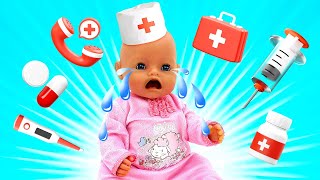 Baby Annabell nukke on sairas! Lasten lääkärileikkejä  Vauvanuket ja lelut