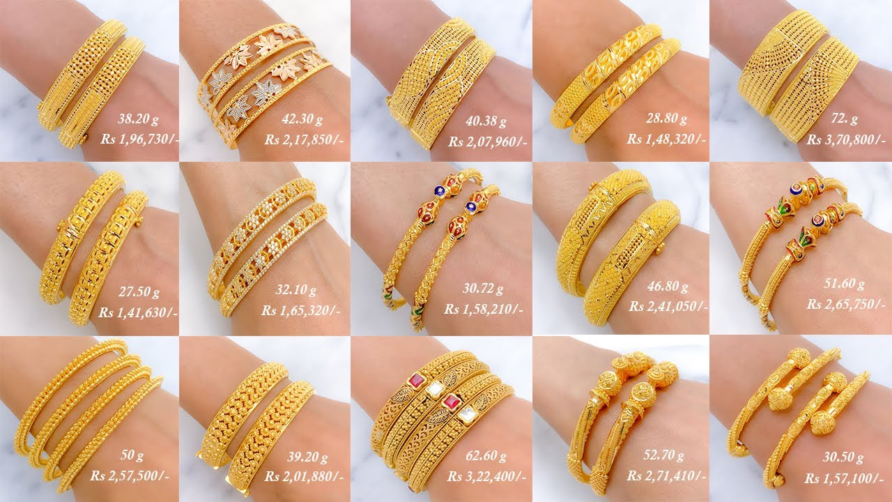 Buy Rupika Gold Bangles 22 KT yellow gold (49.3 gm). | Online By Giriraj  Jewellers