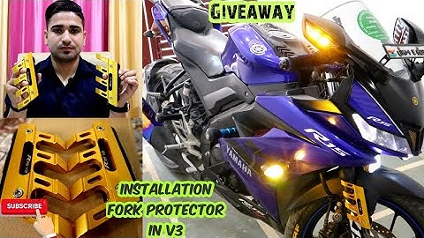 Fork Protector Complete Installation In Yamah R15 V3 | GIVEAWAY | Fork Protector For Any Bike |HINDI
