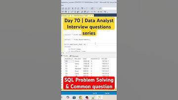 Day - 70 | Data Analyst Interview: SQL Problem Solving & Common Questions #azure  #sqltips #coding