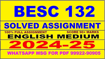 besc 132 solved assignment 2024-25 | besc 132 solved assignment in english 2025 | besc 132 2024-25
