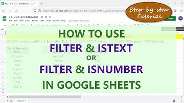 Google Sheets FILTER,  ISTEXT,  ISNUMBER Functions | Extract only Text or Numeric Data | Tutorial