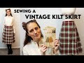 PLAID TARTAN KILT SKIRT from a vintage sewing pattern