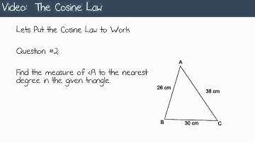 Using the Cosine Law to Solve Problems