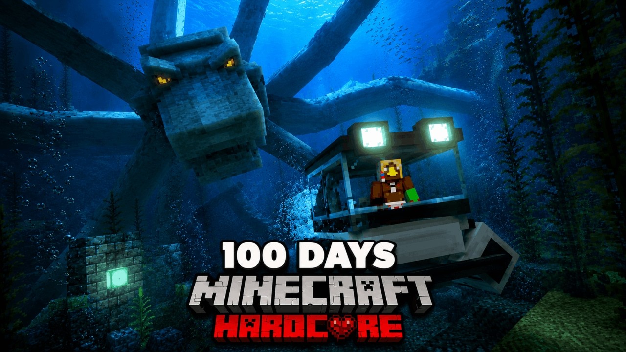 🦑100 DAYS OCEAN SURVIVAL🦑⛵️Episode 5⛵️🦈10,000 Blocks Under the Sea🦈