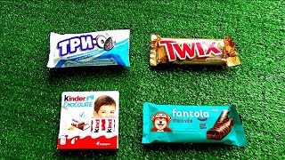 Unboxing  Kinder Chocolate, Twix, cookie ASMR.