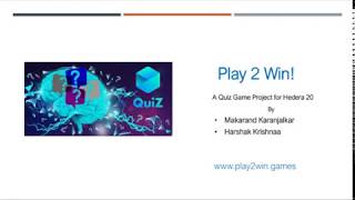 Play 2 Win! A Quiz Game Project for Hedera 20 Hackathon screenshot 4