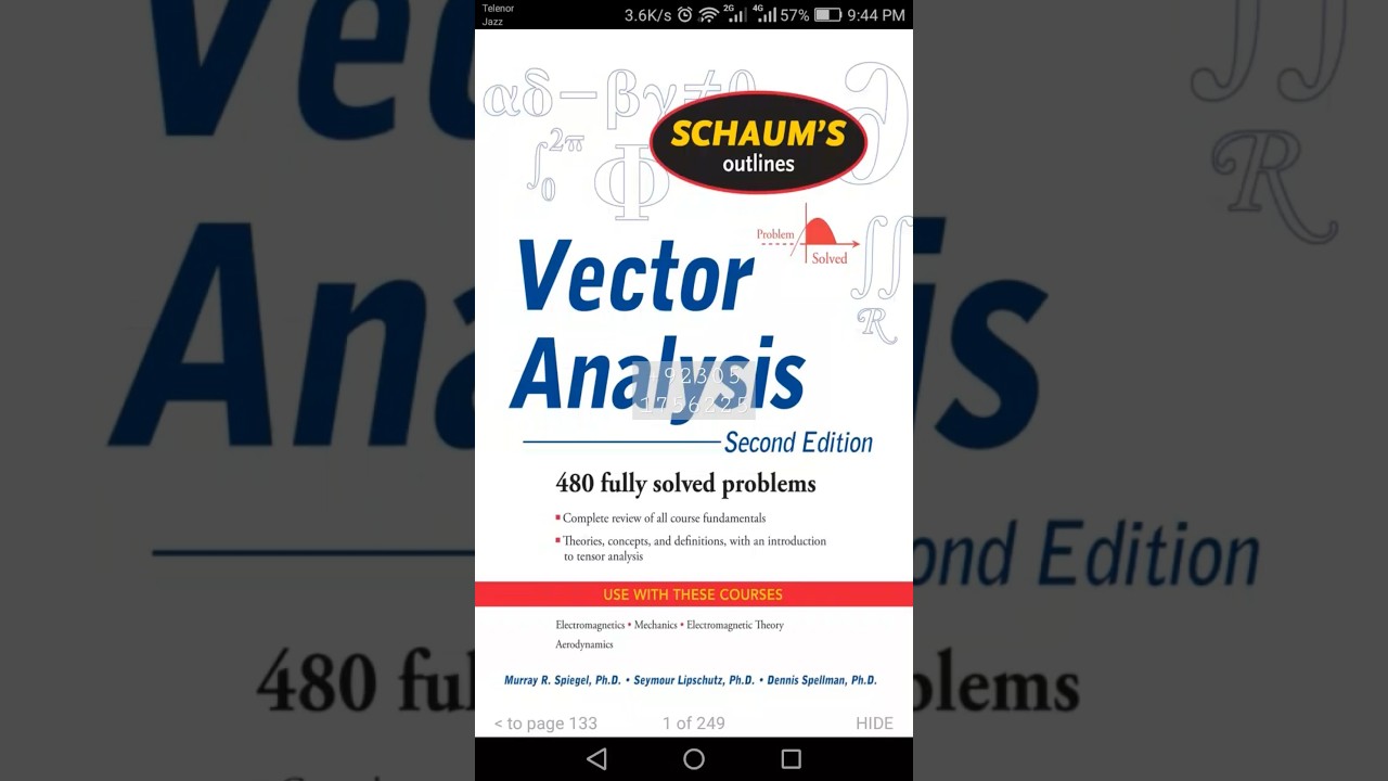 Vector Analysis by Schaum Series by Spiegel | 