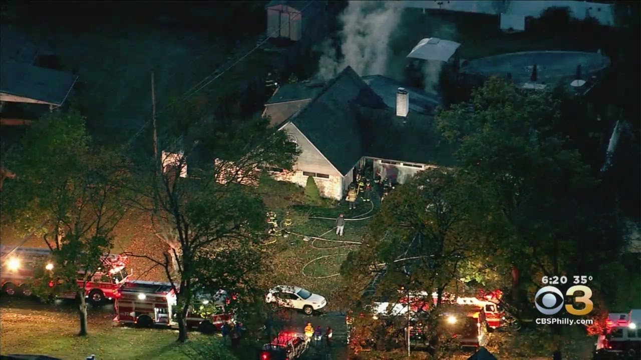 Crews Battle House Fire In Bucks County - YouTube