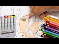 How to use COLOR PENCILS &amp; MARKERS for coloring ANIME character !!