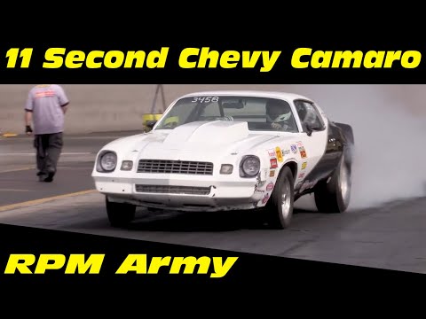 11 Second Chevy Camaro Drag Racing