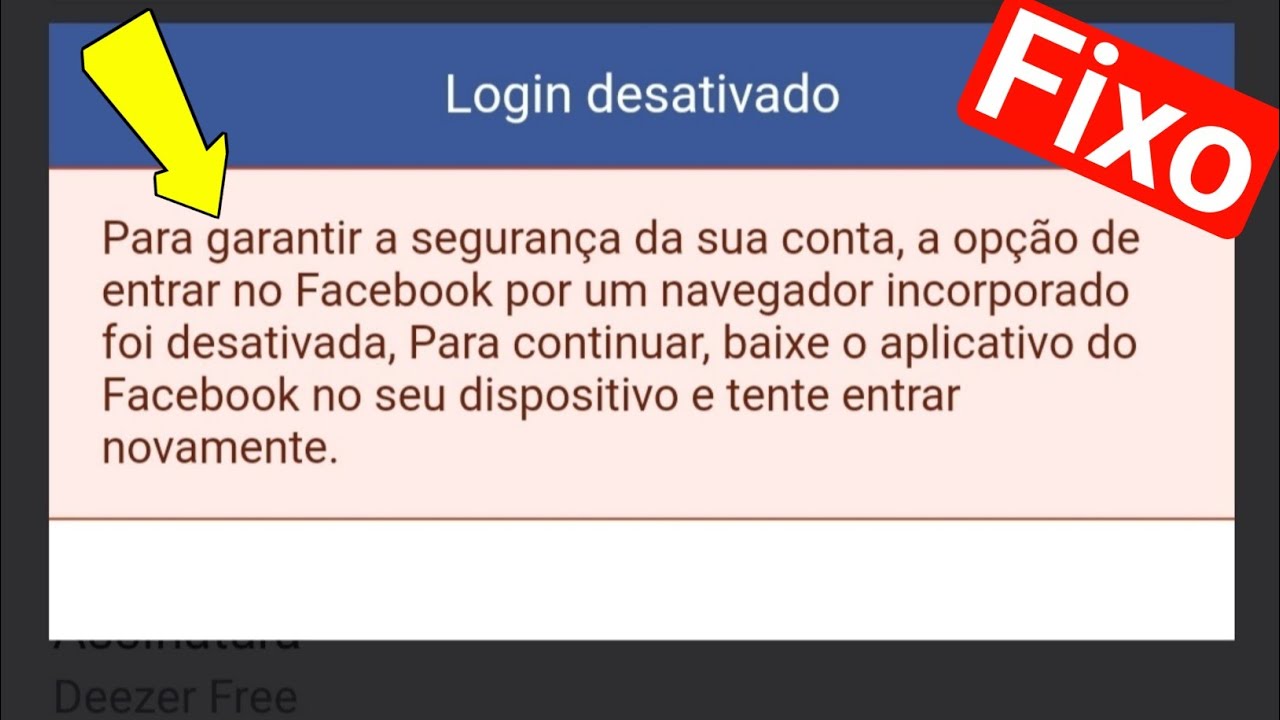 Como corrigir o login no Facebook de um navegador incorporado está