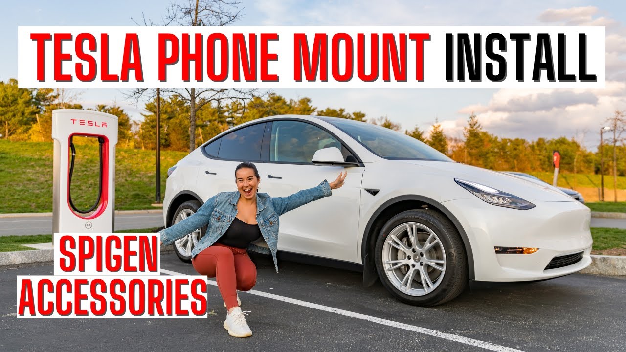 The Best Spigen Accessories for the Tesla Model Y - Matte Screen Protector  & MagSafe Phone Mount 